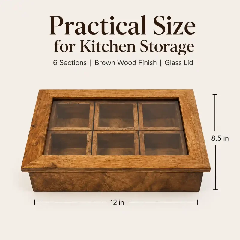 Perfect Wooden Masala Box 6 Compartments – Buy Premium Handcrafted Storage
