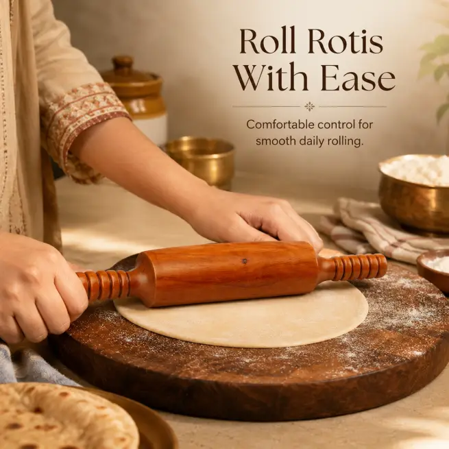Rosewood Wooden Belan-Strong Rolling Pin for Roti (Set of 1)