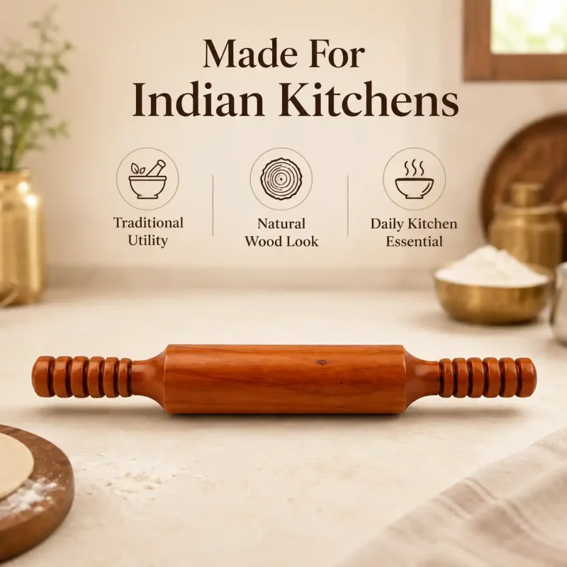 Rosewood Wooden Belan-Strong Rolling Pin for Roti (Set of 1)