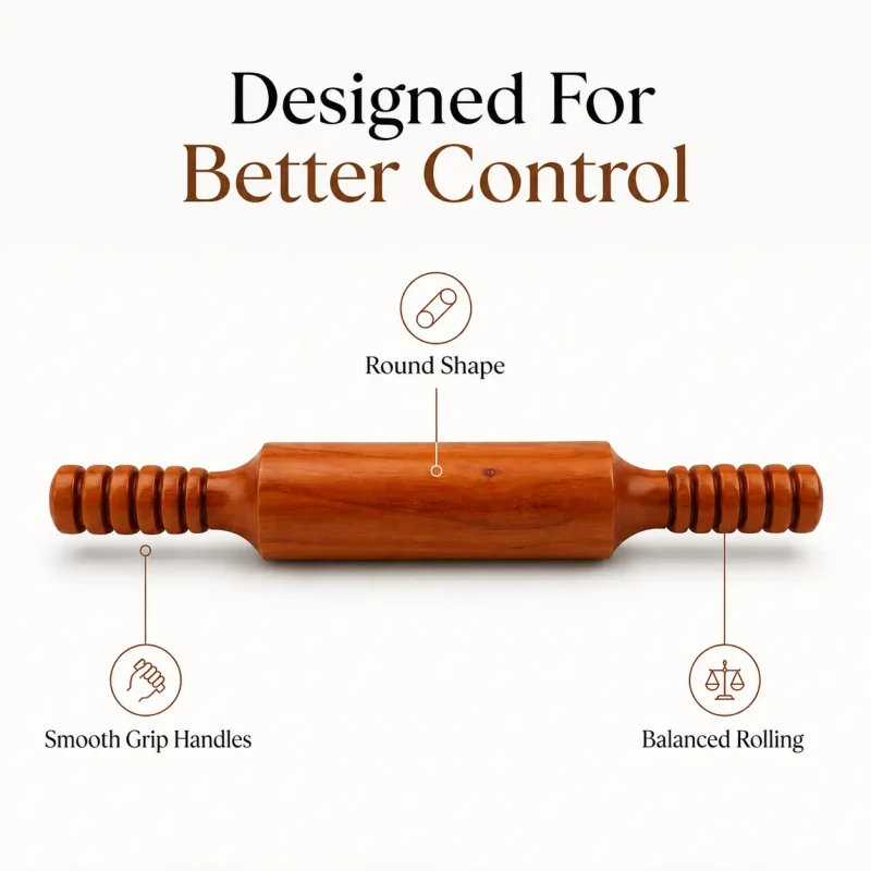 Rosewood Wooden Belan-Strong Rolling Pin for Roti (Set of 1)