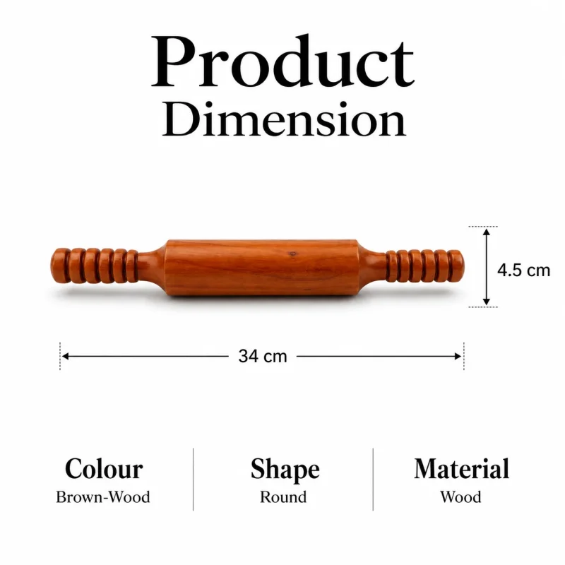 Rosewood Wooden Belan-Strong Rolling Pin for Roti (Set of 1)