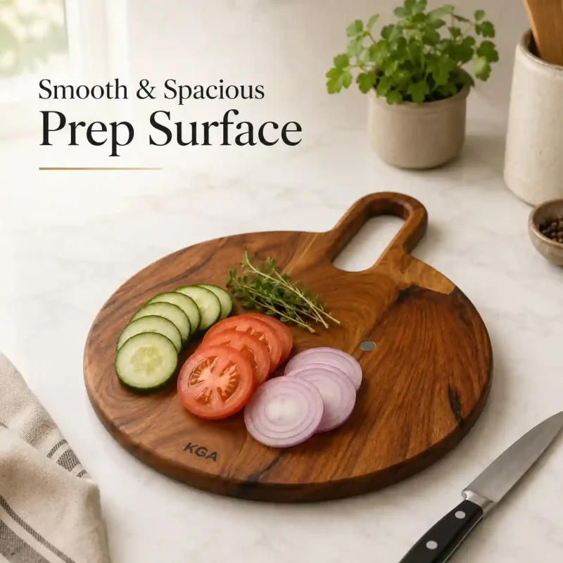Round Chopping Board with Handle-Durable Kitchen (Set of 1)