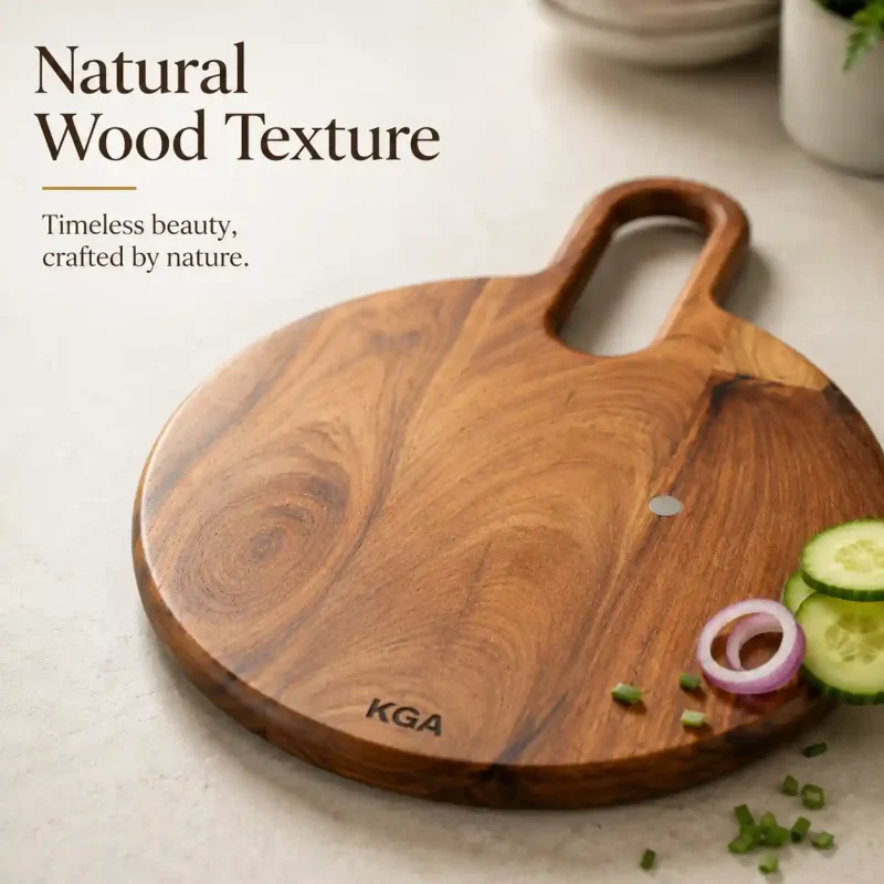 Round Chopping Board with Handle-Durable Kitchen (Set of 1)
