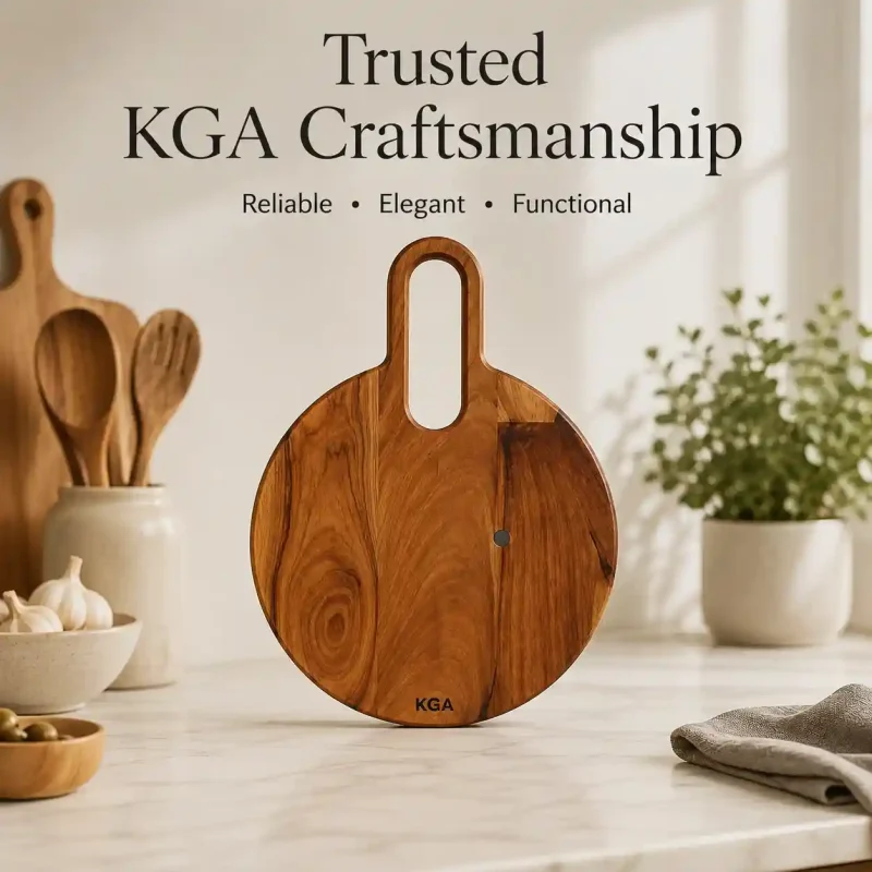 Round Chopping Board with Handle-Durable Kitchen (Set of 1)