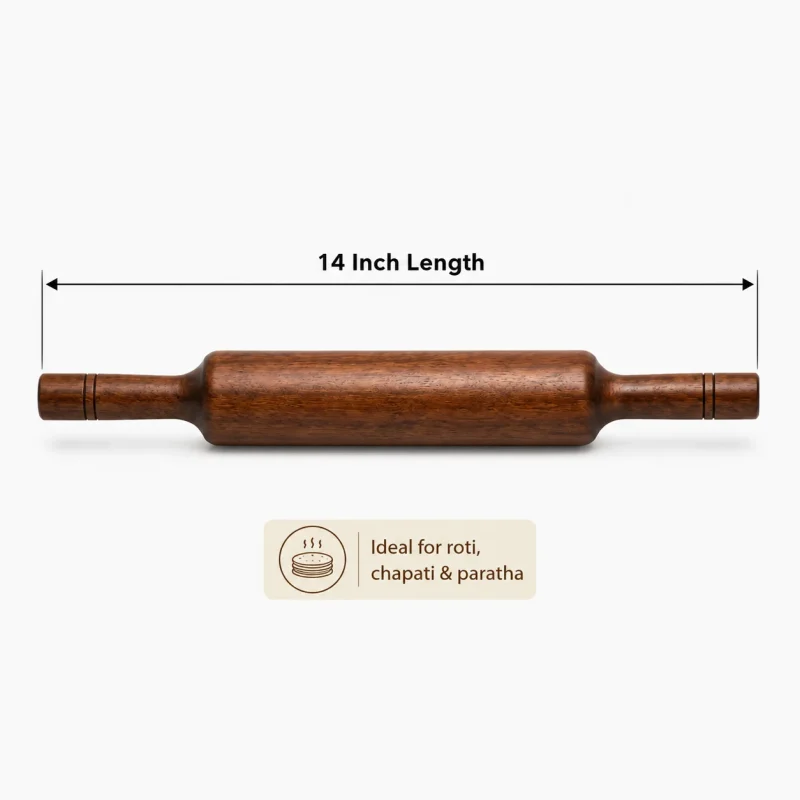 Sheesham Wood Belan-14 Inch Rolling Pin (Set of 1)