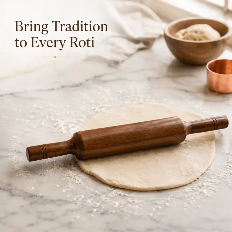 Sheesham Wood Belan-14 Inch Rolling Pin (Set of 1)