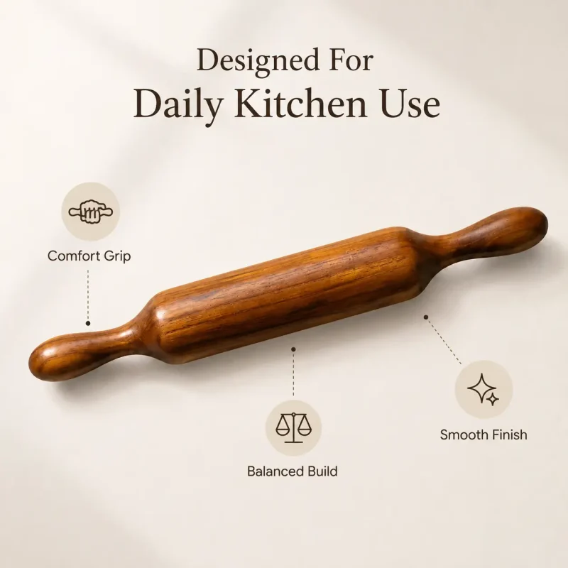 Sheesham Wood Belan-14 Inch Rolling Pin (Set of 1)