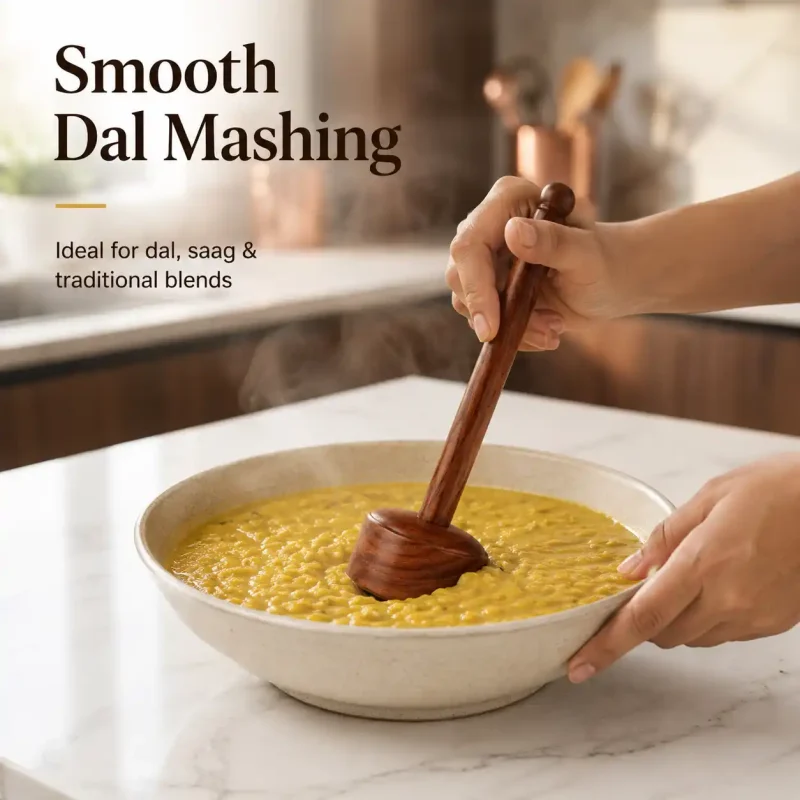 Sheesham Wood Dal Ghotna - Durable Kitchen Masher (Set of 1)
