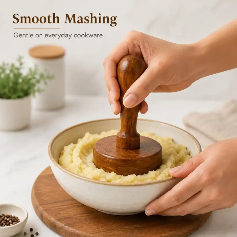 Sheesham Wood Mesher-Handcrafted Vegetable (Set of 1)