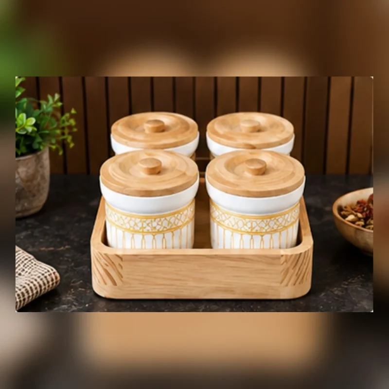 Revolving Aura Candy Jar Set | 4 Jars on Revolving Tray