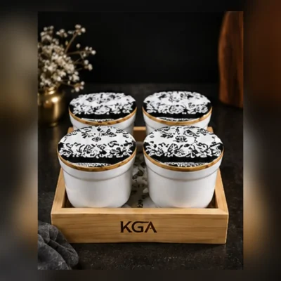 Aura Signature Candy Jar Set | 4 Jars with Tray