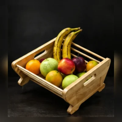 Wooden Fruit Basket | Slatted Open Design