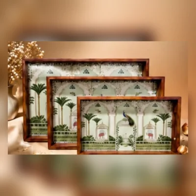 Sanskriti Rectangular Tray Set | 3-Piece Nesting Trays