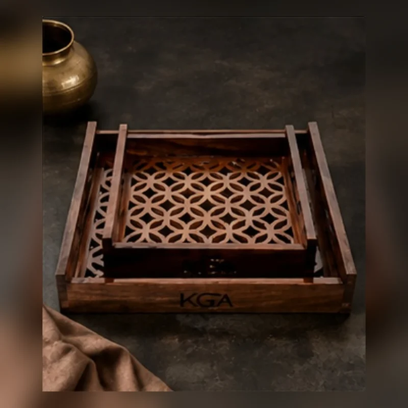 Lexus Wooden Tray Set | 2-Piece Serving Trays