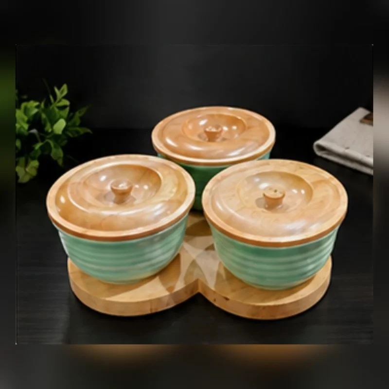 Galaxy Food Server Set | 3 Bowls with Lids & Stand