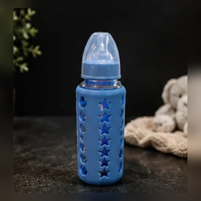 Glass Feeding Bottle with Silicone Cover | 120 ml & 250 ml