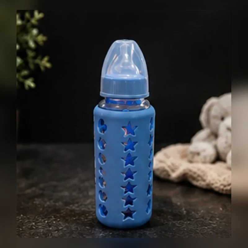 Glass Feeding Bottle with Silicone Cover | 120 ml & 250 ml